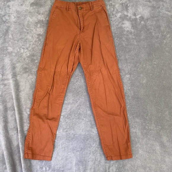Uniqlo Women’s Linen Pants Burnt Orange Size XS Stretch Waist - Picture 1 of 8